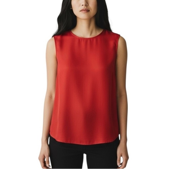 J. Crew Bold Red Sleeveless Blouse Tank Top XS - Picture 1 of 7